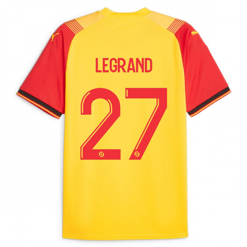 Kandiny Gyermek Bérénice Legrand #27 Sárga Hazai Jersey 2023/24 Mez Póló Ing