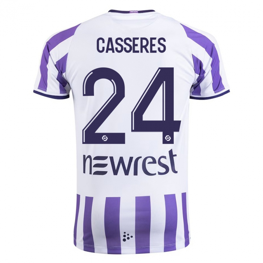 Kandiny Gyermek Cristian Cásseres Jr. #24 Fehér Hazai Jersey 2023/24 Mez Póló Ing