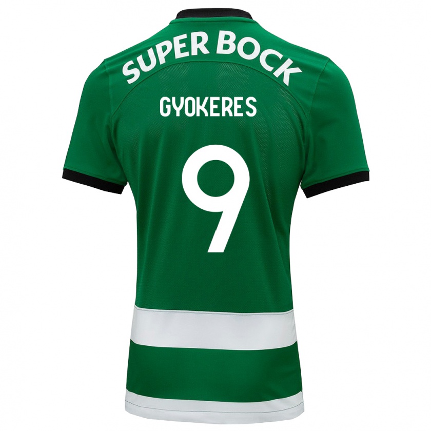 Kandiny Gyermek Viktor Gyökeres #9 Zöld Hazai Jersey 2023/24 Mez Póló Ing