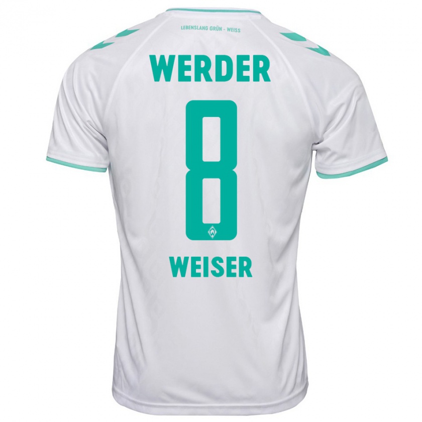 Kandiny Gyermek Mitchell Weiser #8 Fehér Idegenbeli Jersey 2023/24 Mez Póló Ing