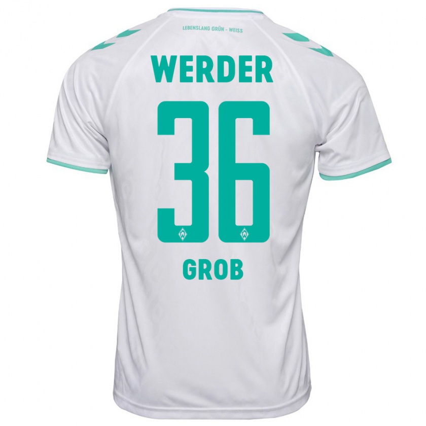 Kandiny Gyermek Christian Groß #36 Fehér Idegenbeli Jersey 2023/24 Mez Póló Ing