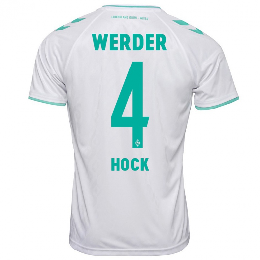 Kandiny Gyermek Alexander Höck #4 Fehér Idegenbeli Jersey 2023/24 Mez Póló Ing