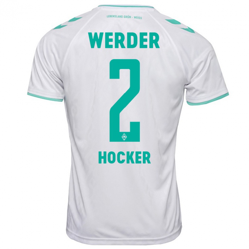 Kandiny Gyermek Luca Höcker #2 Fehér Idegenbeli Jersey 2023/24 Mez Póló Ing