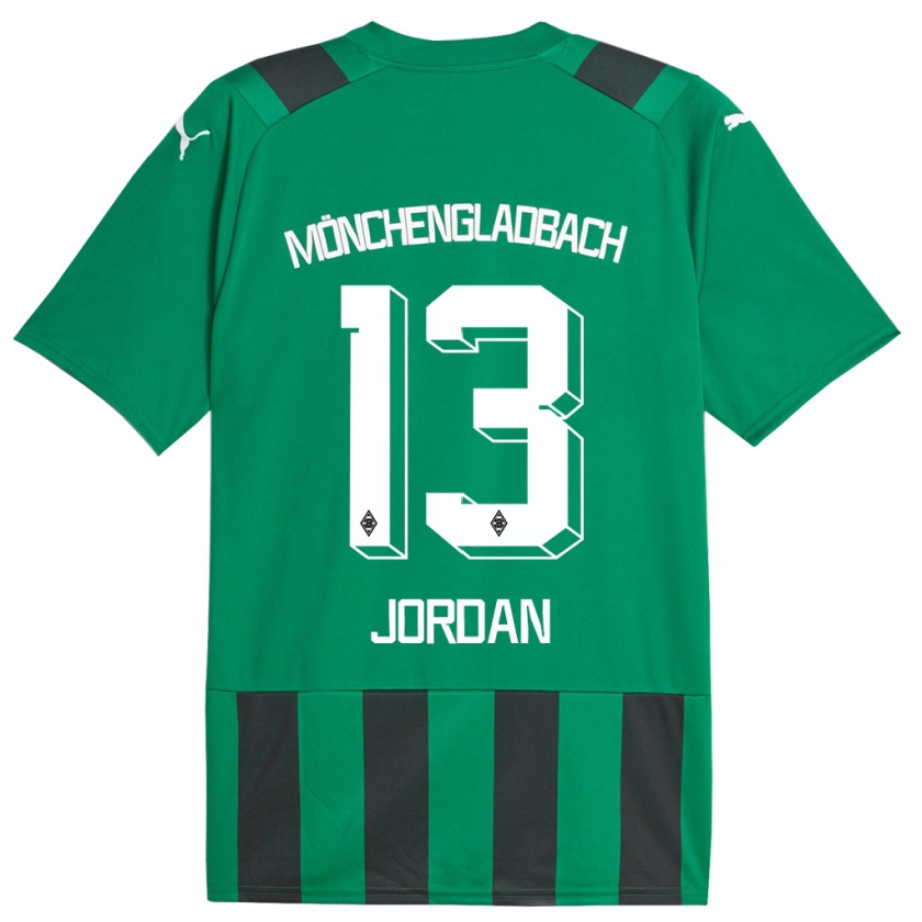 Kandiny Gyermek Jordan #13 Fekete Zöld Idegenbeli Jersey 2023/24 Mez Póló Ing