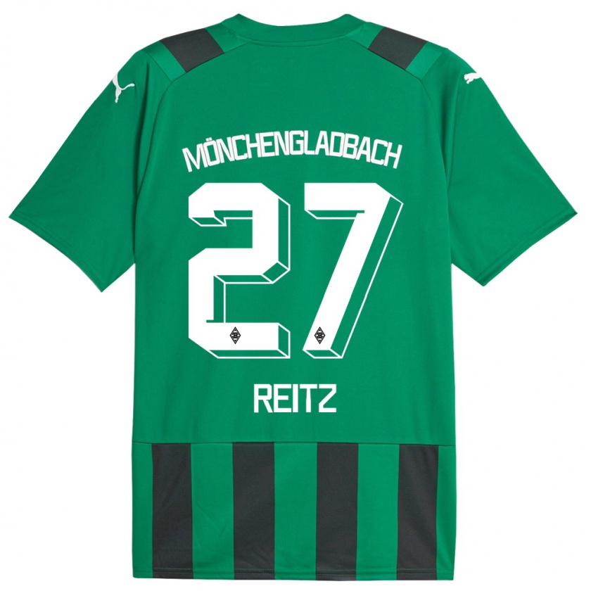 Kandiny Gyermek Rocco Reitz #27 Fekete Zöld Idegenbeli Jersey 2023/24 Mez Póló Ing