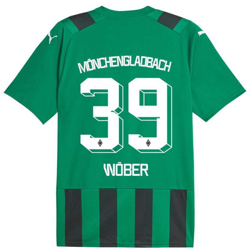 Kandiny Gyermek Maximilian Wöber #39 Fekete Zöld Idegenbeli Jersey 2023/24 Mez Póló Ing