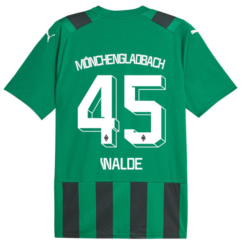 Kandiny Gyermek Simon Walde #45 Fekete Zöld Idegenbeli Jersey 2023/24 Mez Póló Ing