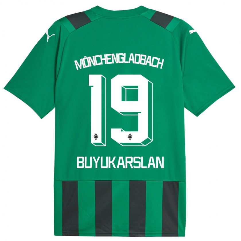 Kandiny Gyermek Oguzcan Büyükarslan #19 Fekete Zöld Idegenbeli Jersey 2023/24 Mez Póló Ing