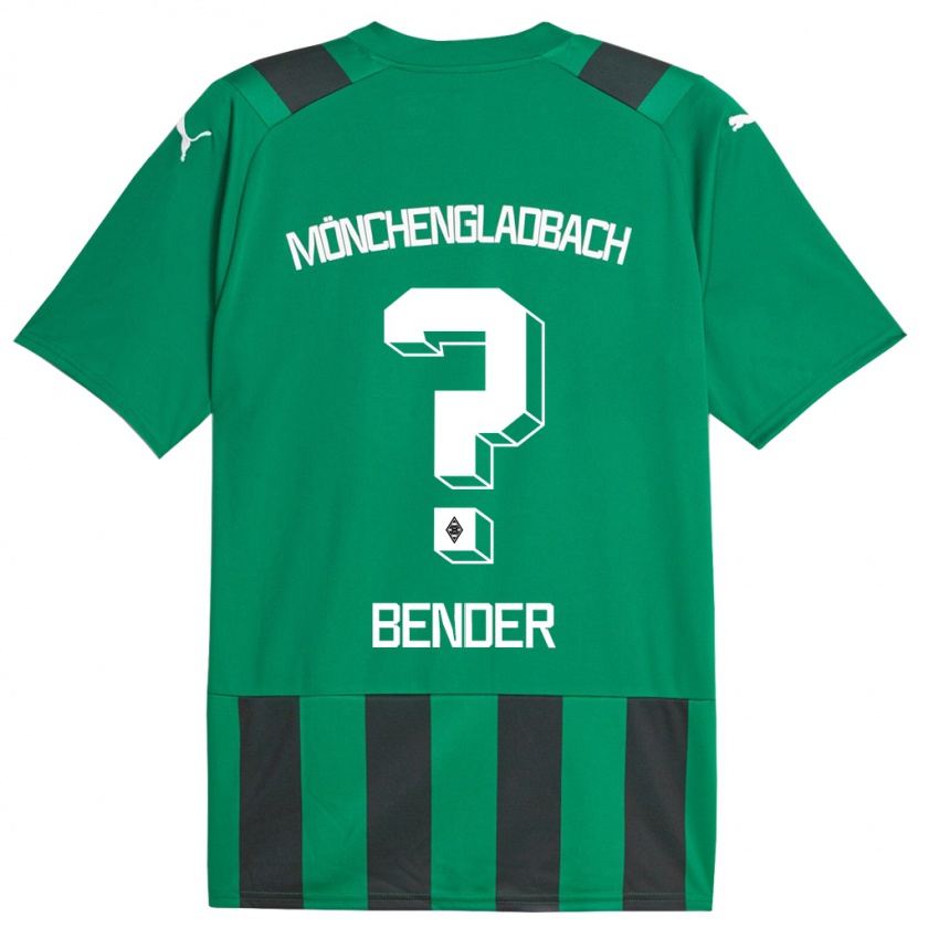 Kandiny Gyermek Maurice Bender #0 Fekete Zöld Idegenbeli Jersey 2023/24 Mez Póló Ing