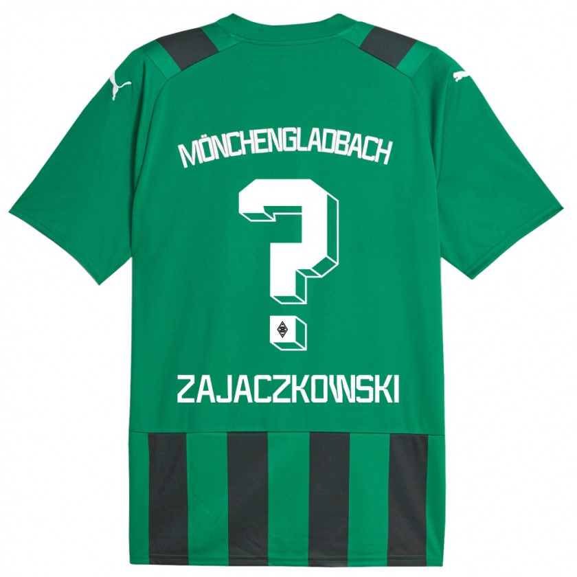 Kandiny Gyermek Vincent Zajaczkowski #0 Fekete Zöld Idegenbeli Jersey 2023/24 Mez Póló Ing