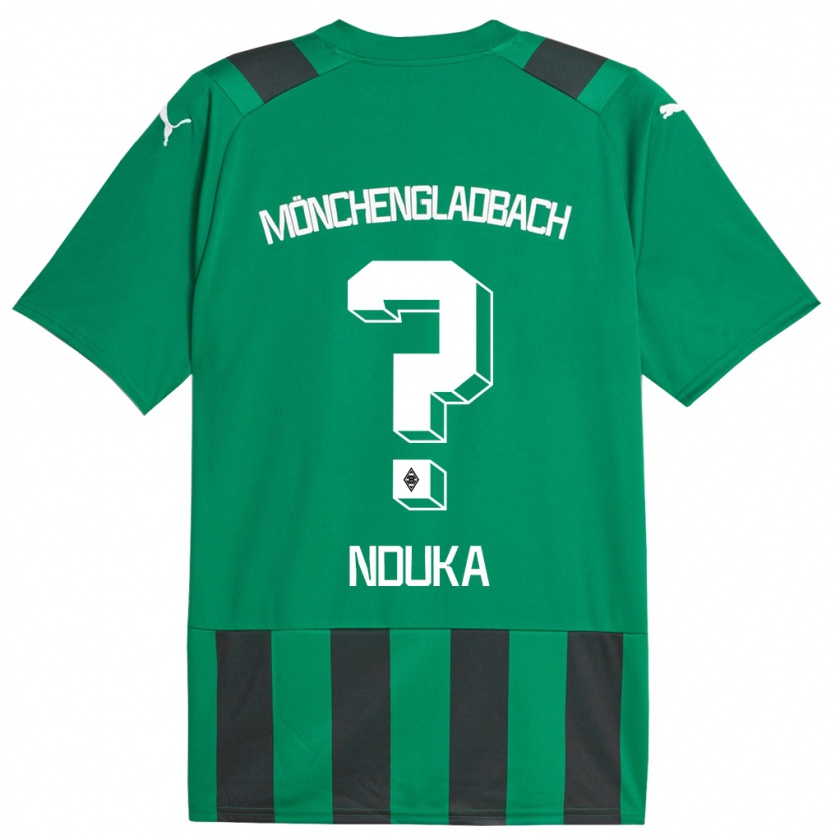 Kandiny Gyermek Michael Nduka #0 Fekete Zöld Idegenbeli Jersey 2023/24 Mez Póló Ing