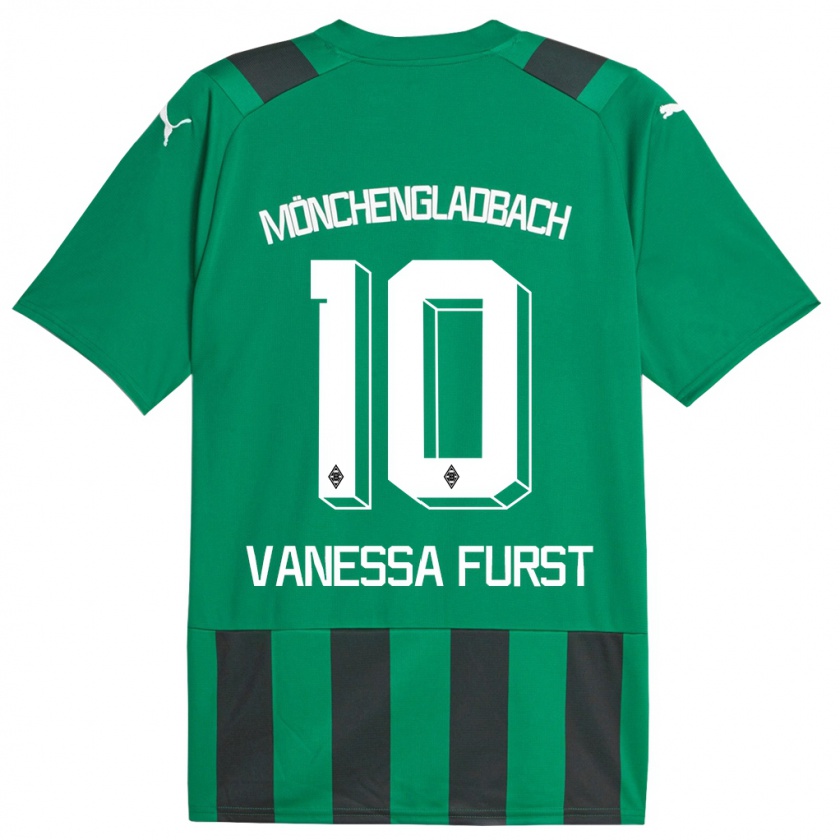 Kandiny Gyermek Vanessa Fürst #10 Fekete Zöld Idegenbeli Jersey 2023/24 Mez Póló Ing