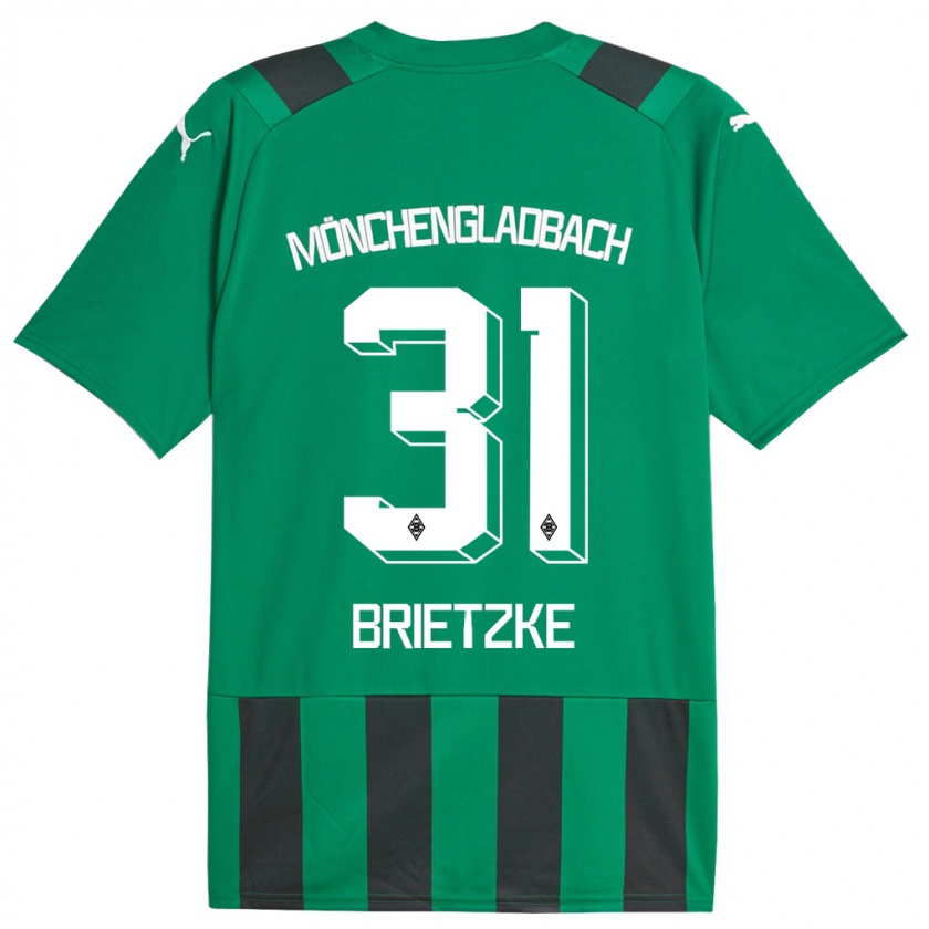 Kandiny Gyermek Yvonne Brietzke #31 Fekete Zöld Idegenbeli Jersey 2023/24 Mez Póló Ing