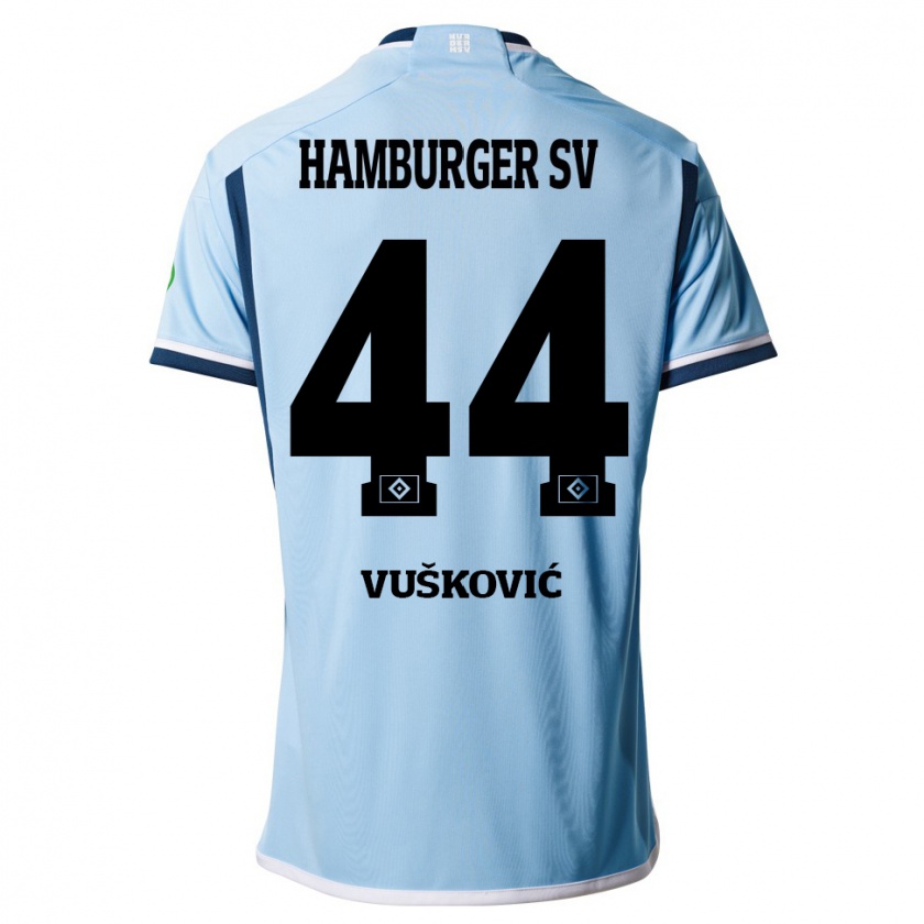 Kandiny Gyermek Mario Vuskovic #44 Kék Idegenbeli Jersey 2023/24 Mez Póló Ing