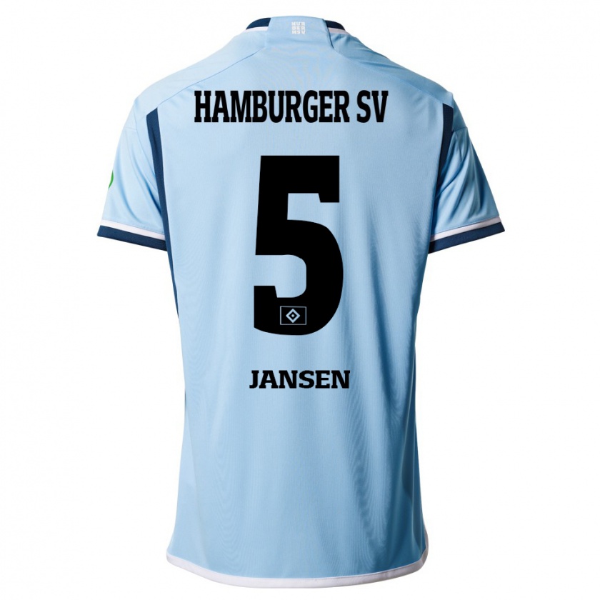 Kandiny Gyermek Marcell Jansen #5 Kék Idegenbeli Jersey 2023/24 Mez Póló Ing