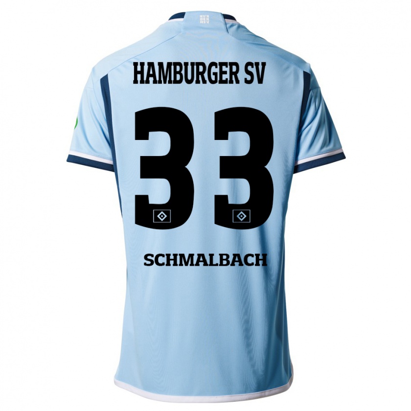 Kandiny Gyermek Sebastian Schmalbach #33 Kék Idegenbeli Jersey 2023/24 Mez Póló Ing