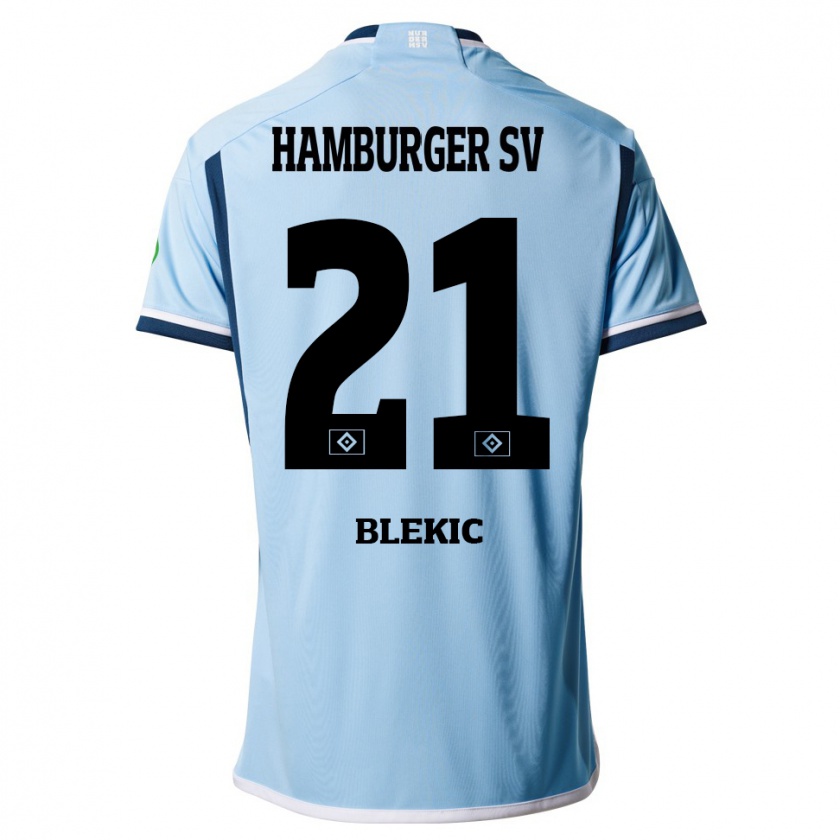 Kandiny Gyermek Romeo Blekic #21 Kék Idegenbeli Jersey 2023/24 Mez Póló Ing