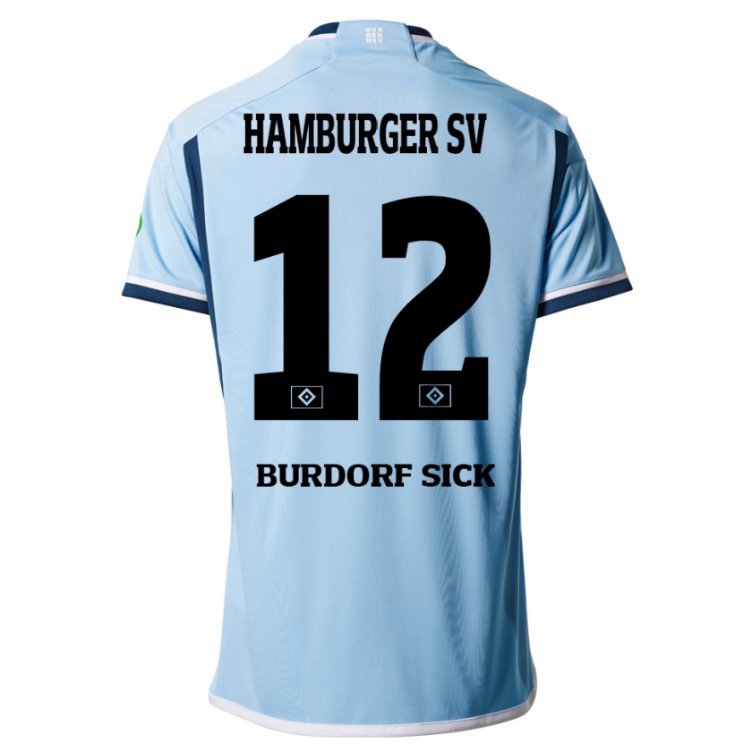 Kandiny Gyermek Emma Burdorf-Sick #12 Kék Idegenbeli Jersey 2023/24 Mez Póló Ing