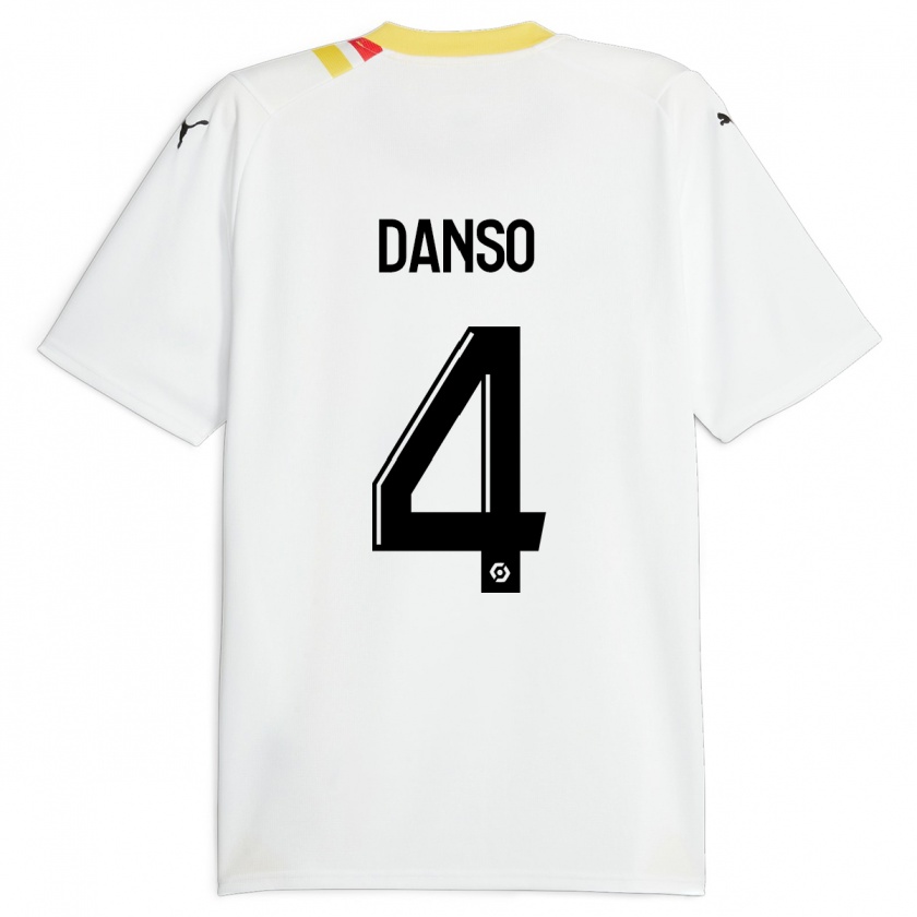 Kandiny Gyermek Kevin Danso #4 Fekete Idegenbeli Jersey 2023/24 Mez Póló Ing