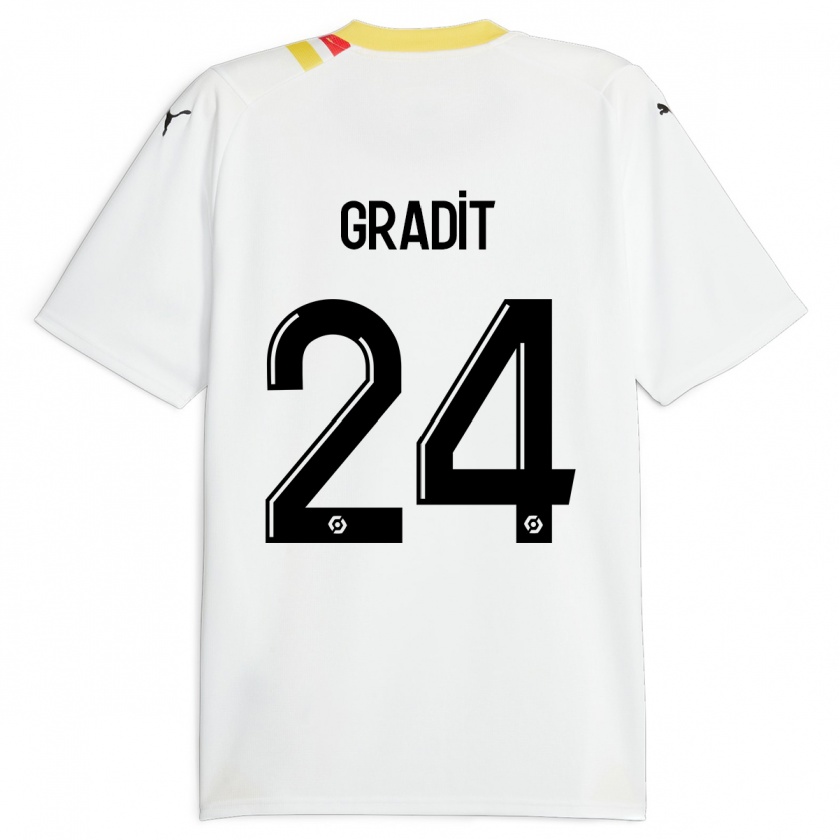 Kandiny Gyermek Jonathan Gradit #24 Fekete Idegenbeli Jersey 2023/24 Mez Póló Ing