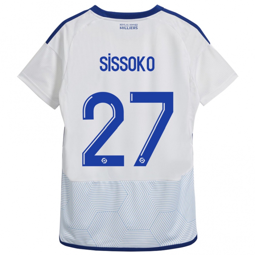 Kandiny Gyermek Ibrahima Sissoko #27 Fehér Idegenbeli Jersey 2023/24 Mez Póló Ing