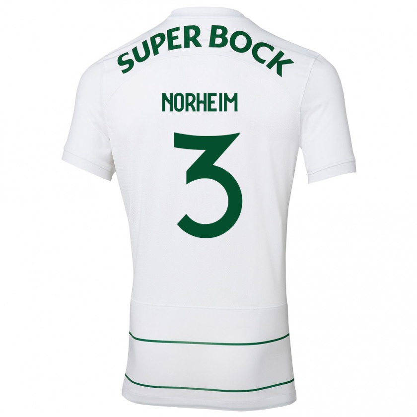 Kandiny Gyermek Andrea Norheim #3 Fehér Idegenbeli Jersey 2023/24 Mez Póló Ing