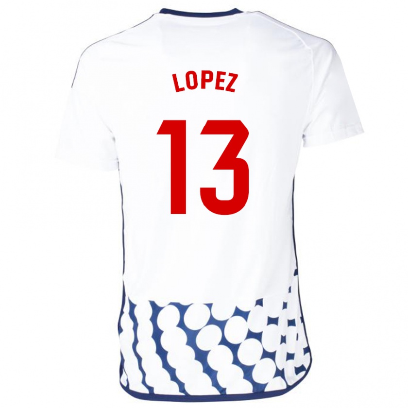 Kandiny Gyermek Luis López #13 Fehér Idegenbeli Jersey 2023/24 Mez Póló Ing