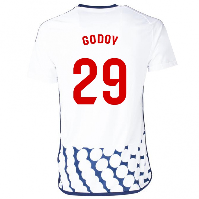 Kandiny Gyermek Alan Godoy #29 Fehér Idegenbeli Jersey 2023/24 Mez Póló Ing