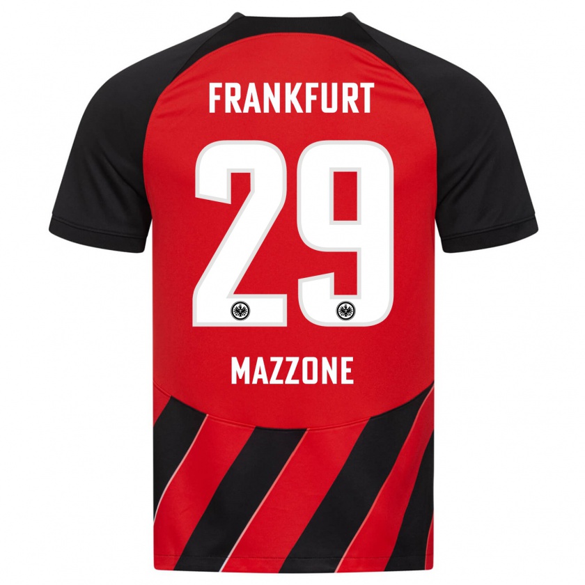 Kandiny Férfi Matteo Mazzone #29 Piros Fekete Hazai Jersey 2023/24 Mez Póló Ing