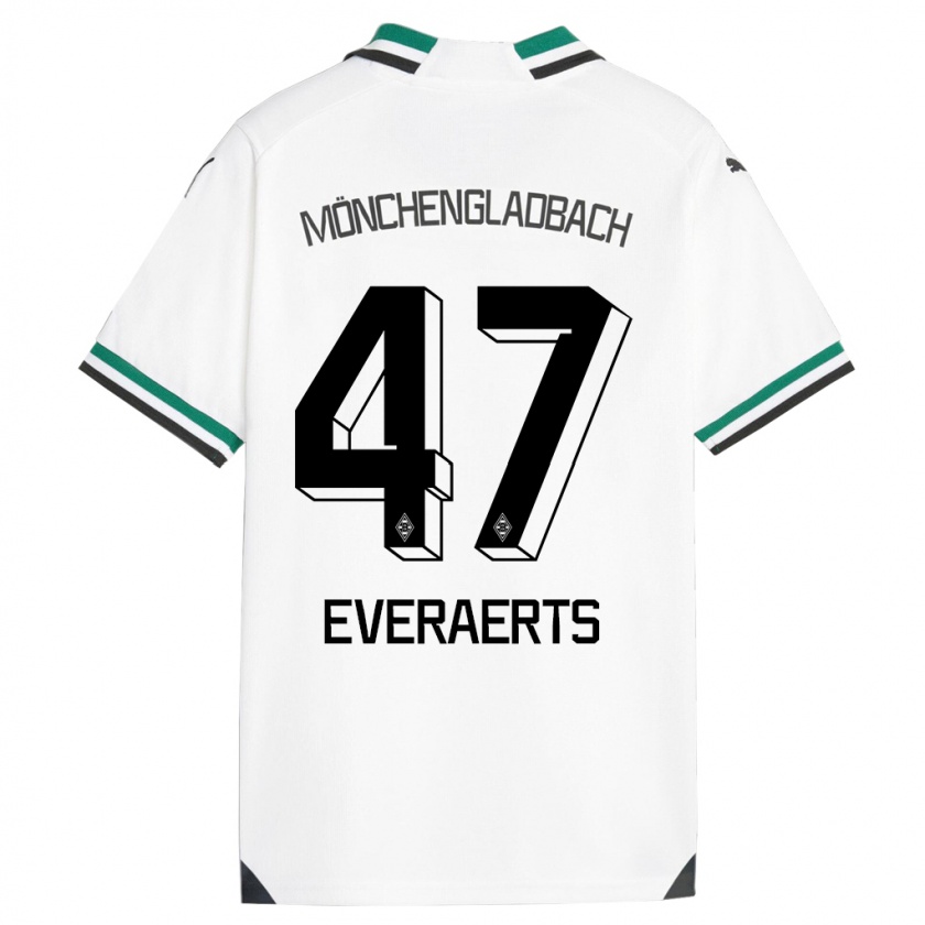 Kandiny Férfi Kim Everaerts #47 Fehér Zöld Hazai Jersey 2023/24 Mez Póló Ing