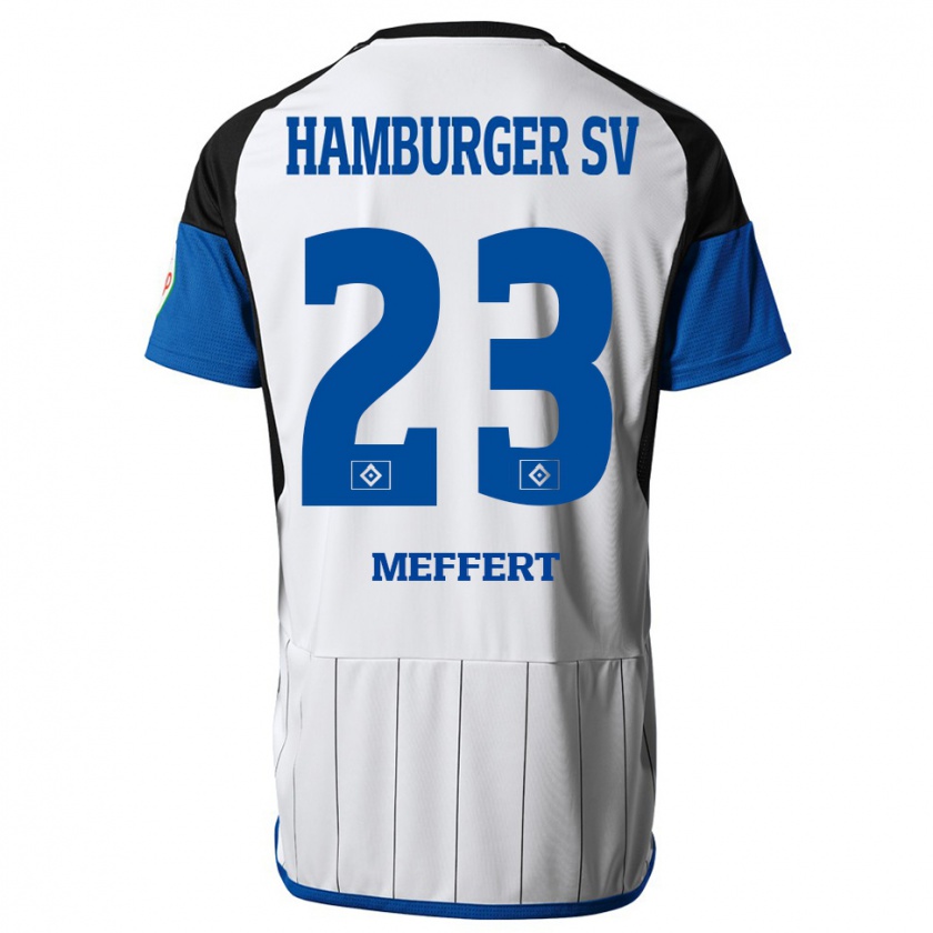 Kandiny Férfi Jonas Meffert #23 Fehér Hazai Jersey 2023/24 Mez Póló Ing