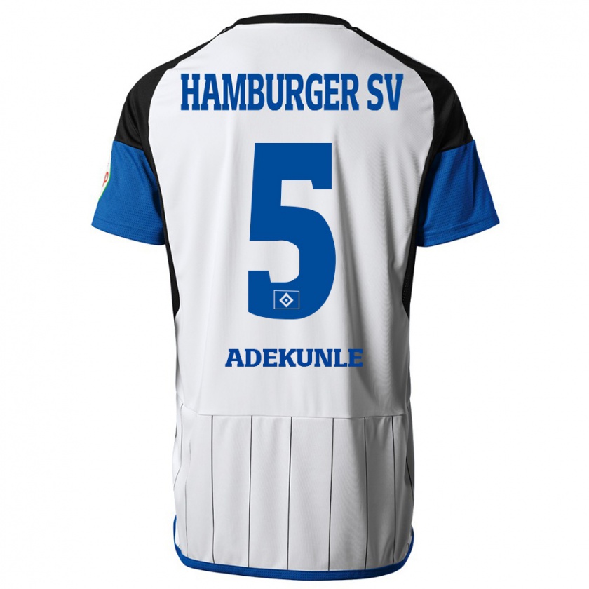 Kandiny Férfi Noah Adekunle #5 Fehér Hazai Jersey 2023/24 Mez Póló Ing