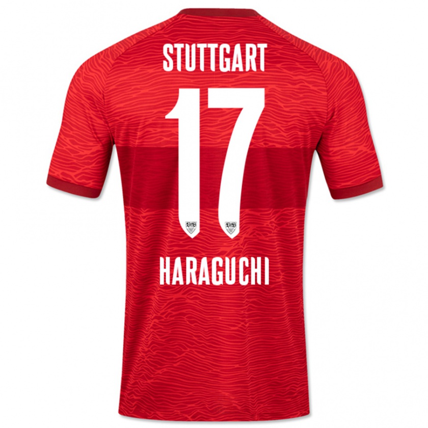 Kandiny Férfi Genki Haraguchi #17 Piros Idegenbeli Jersey 2023/24 Mez Póló Ing