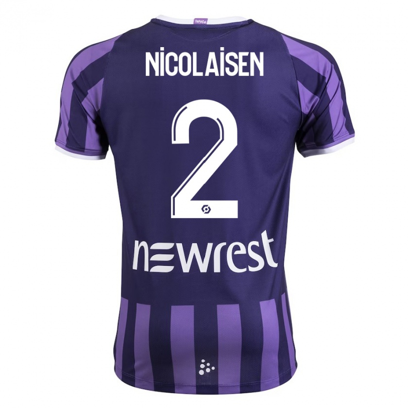 Kandiny Férfi Rasmus Nicolaisen #2 Lila Idegenbeli Jersey 2023/24 Mez Póló Ing