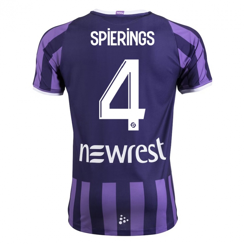 Kandiny Férfi Stijn Spierings #4 Lila Idegenbeli Jersey 2023/24 Mez Póló Ing