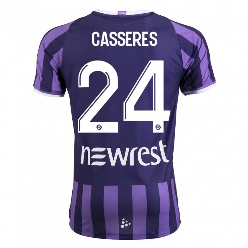 Kandiny Férfi Cristian Cásseres Jr. #24 Lila Idegenbeli Jersey 2023/24 Mez Póló Ing