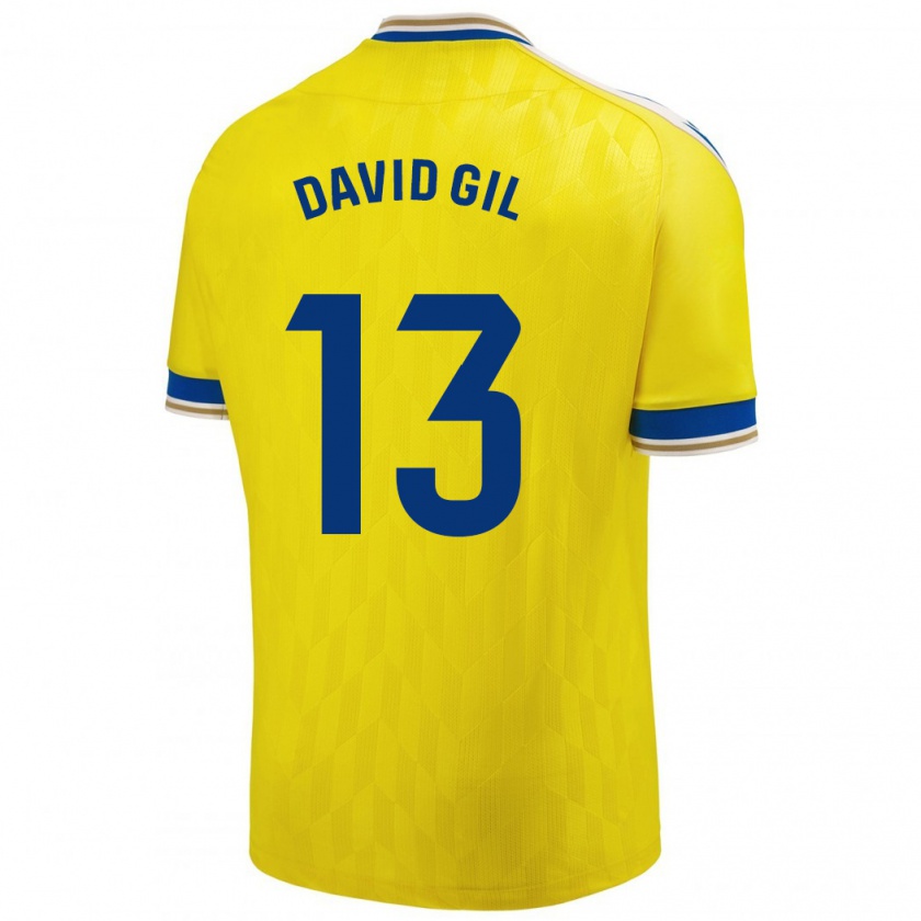 Kandiny Gyermek David Gil #13 Sárga Hazai Jersey 2023/24 Mez Póló Ing