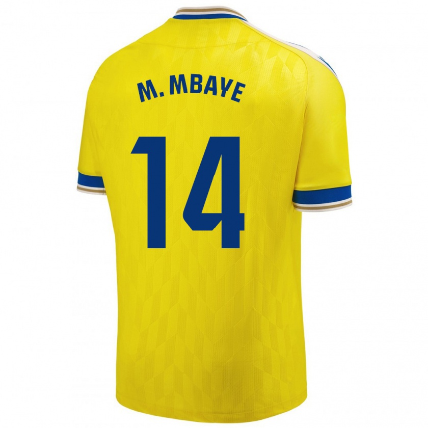 Kandiny Gyermek Momo Mbaye #14 Sárga Hazai Jersey 2023/24 Mez Póló Ing