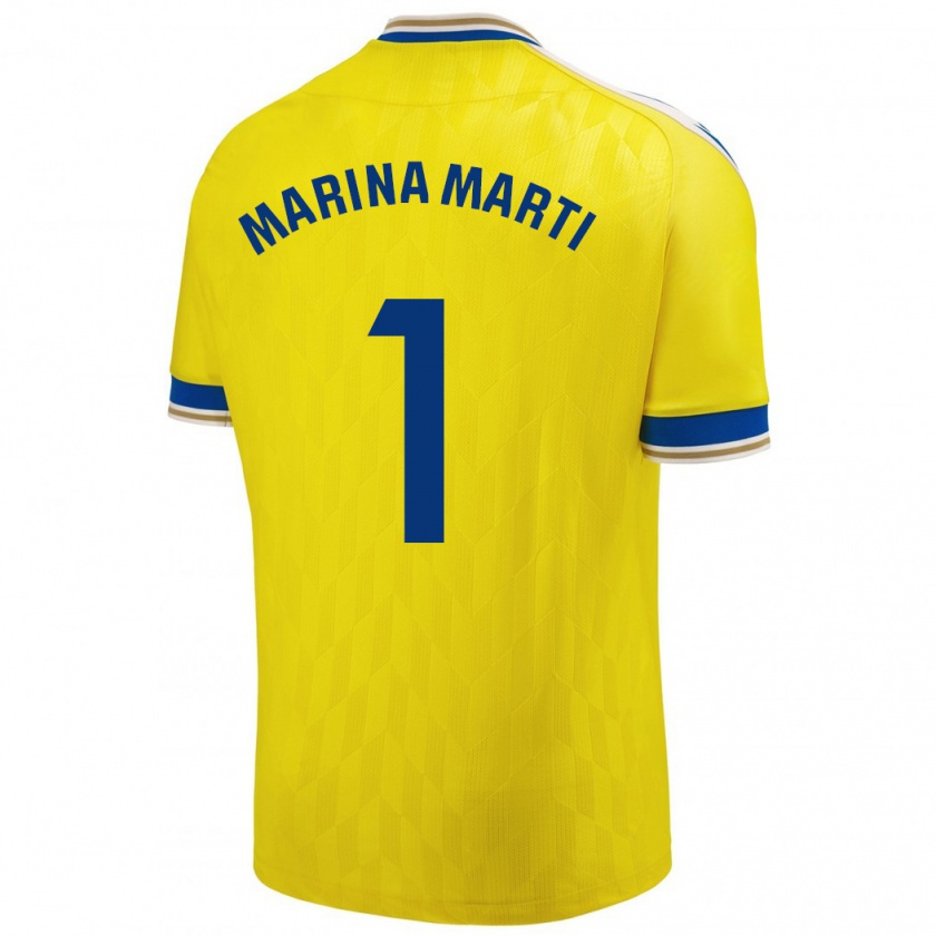 Kandiny Gyermek Marina Martí #1 Sárga Hazai Jersey 2023/24 Mez Póló Ing