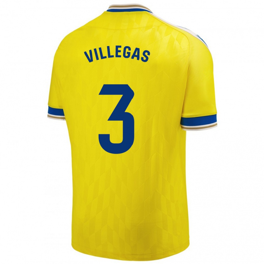 Kandiny Gyermek Virginia Villegas Rico #3 Sárga Hazai Jersey 2023/24 Mez Póló Ing