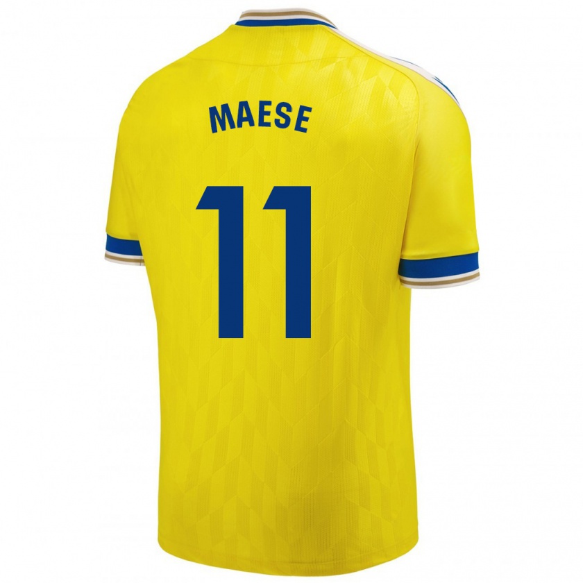 Kandiny Gyermek María Del Carmen Maese Gaitán #11 Sárga Hazai Jersey 2023/24 Mez Póló Ing