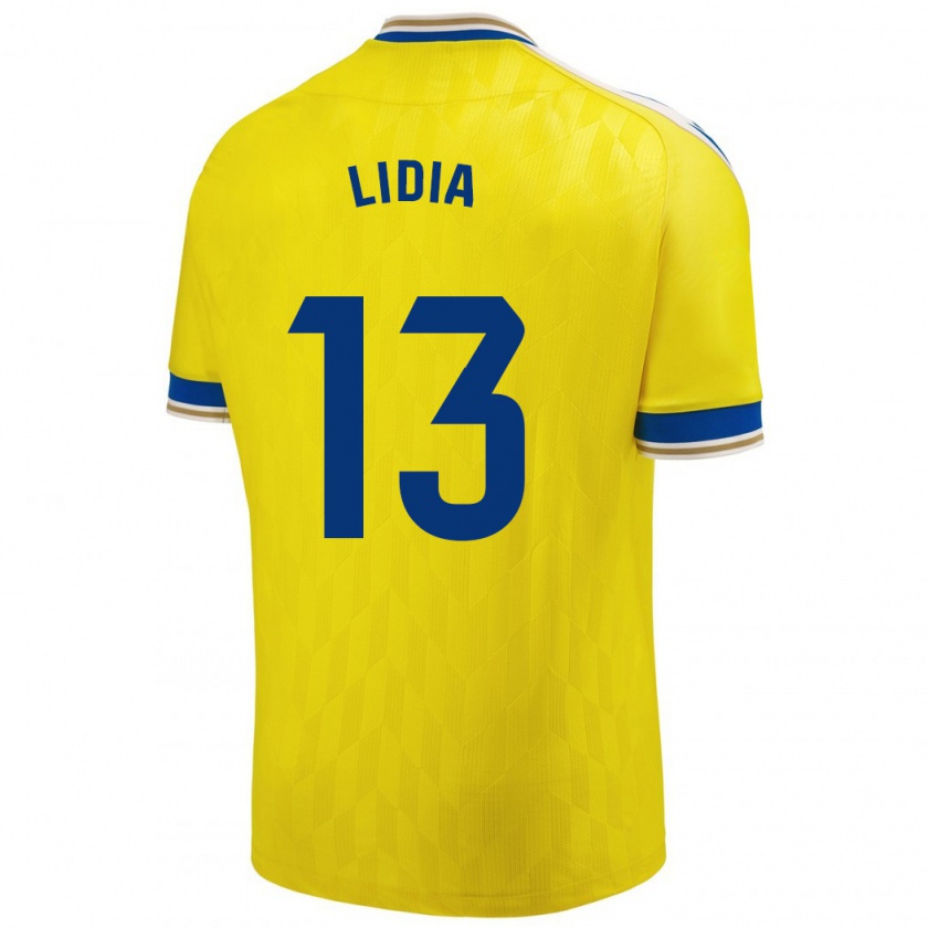 Kandiny Gyermek Lidia Rincón García #13 Sárga Hazai Jersey 2023/24 Mez Póló Ing