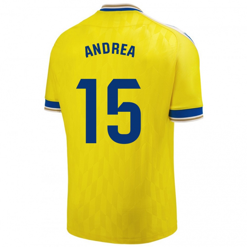 Kandiny Gyermek Andrea Sánchez Moreno #15 Sárga Hazai Jersey 2023/24 Mez Póló Ing