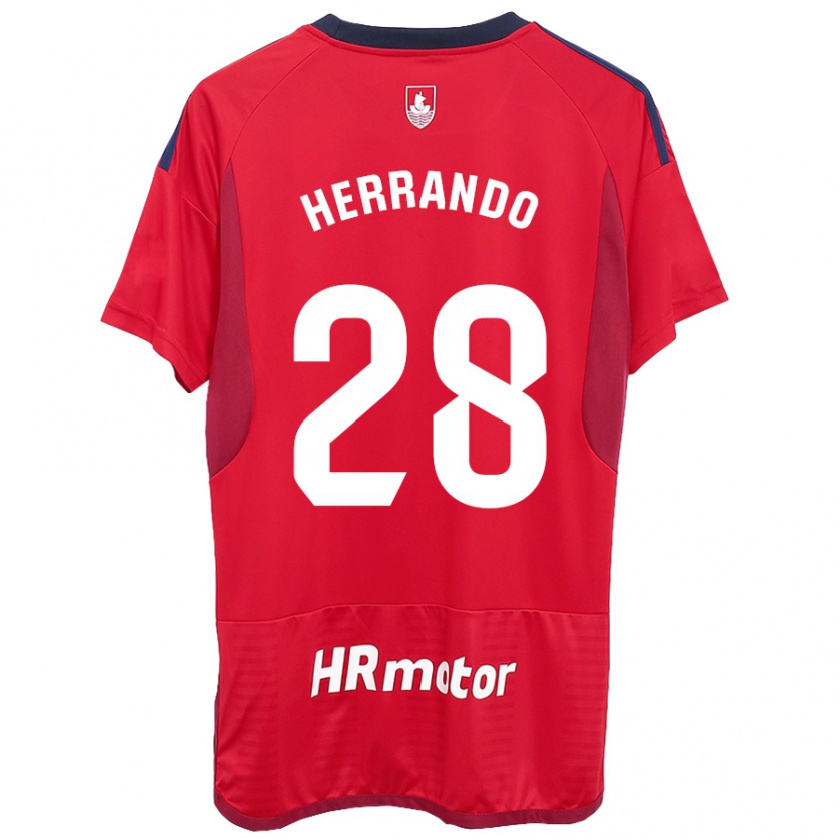 Kandiny Gyermek Jorge Herrando #28 Piros Hazai Jersey 2023/24 Mez Póló Ing