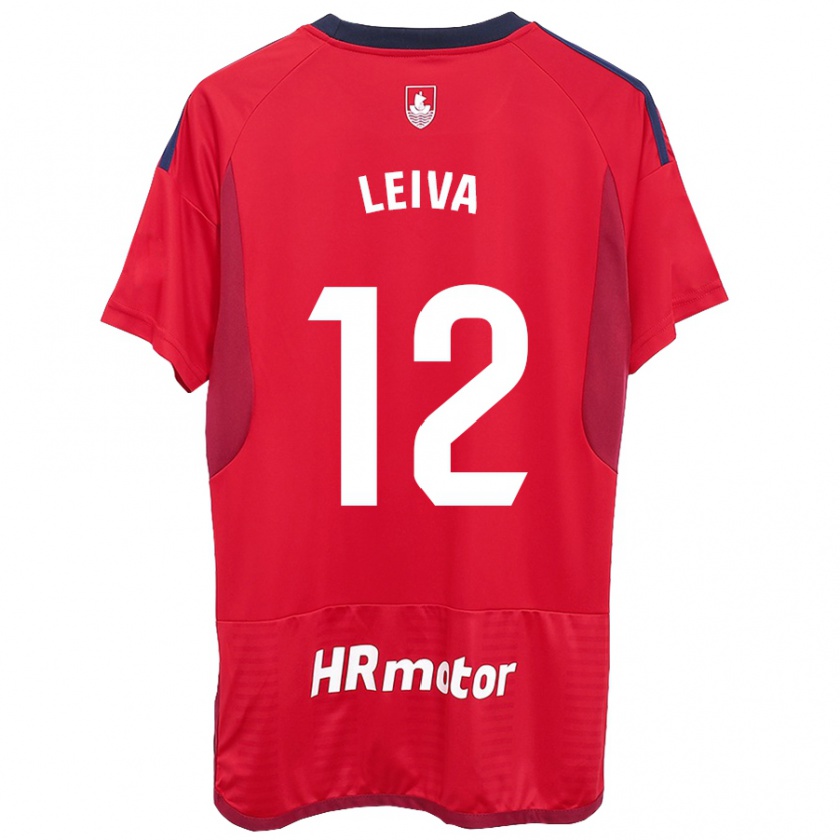 Kandiny Gyermek Álvaro Leiva #12 Piros Hazai Jersey 2023/24 Mez Póló Ing