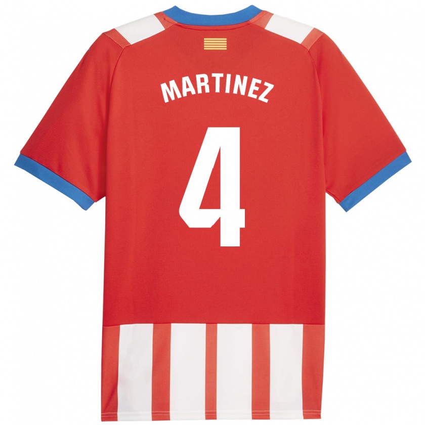 Kandiny Gyermek Arnau Martínez #4 Piros Fehér Hazai Jersey 2023/24 Mez Póló Ing