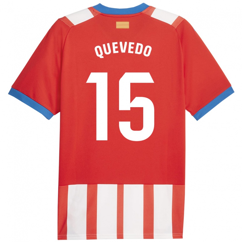 Kandiny Gyermek Erik Quevedo #15 Piros Fehér Hazai Jersey 2023/24 Mez Póló Ing