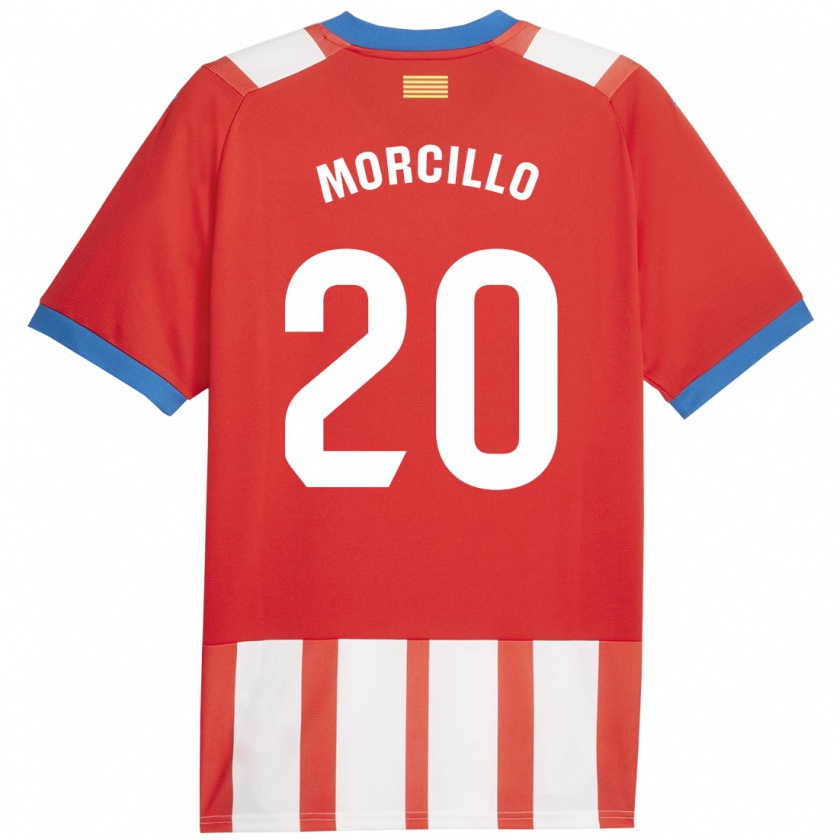 Kandiny Gyermek Luis Morcillo #20 Piros Fehér Hazai Jersey 2023/24 Mez Póló Ing