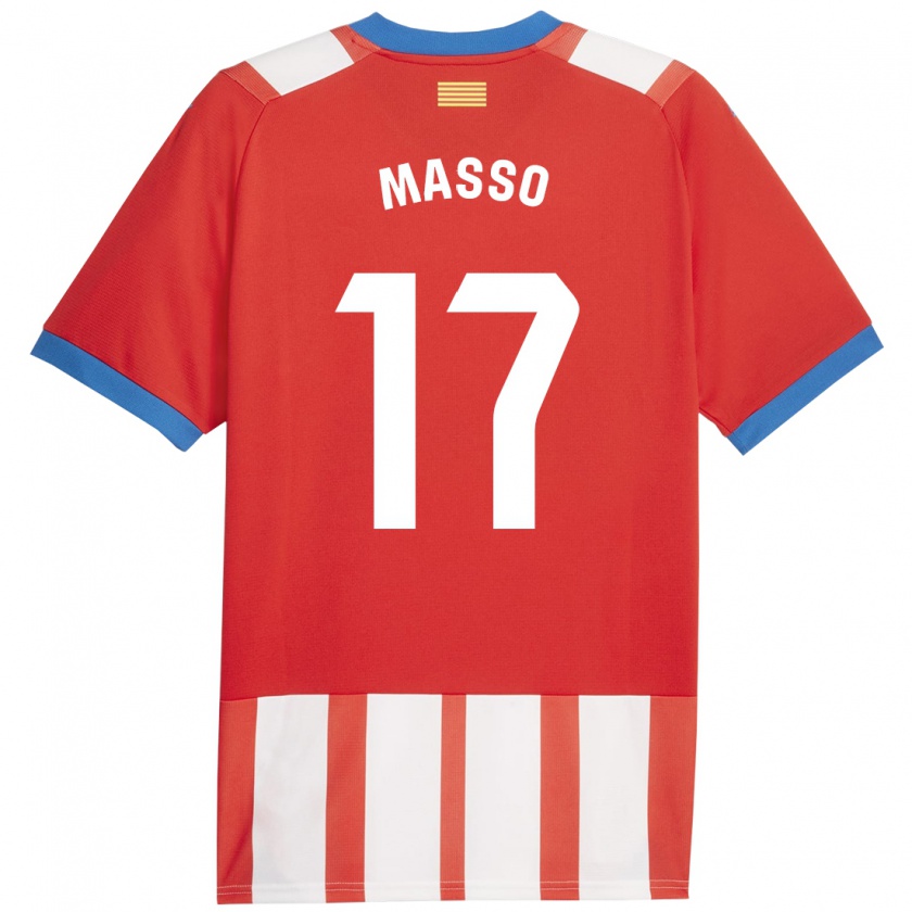 Kandiny Gyermek Ainoa Massó #17 Piros Fehér Hazai Jersey 2023/24 Mez Póló Ing