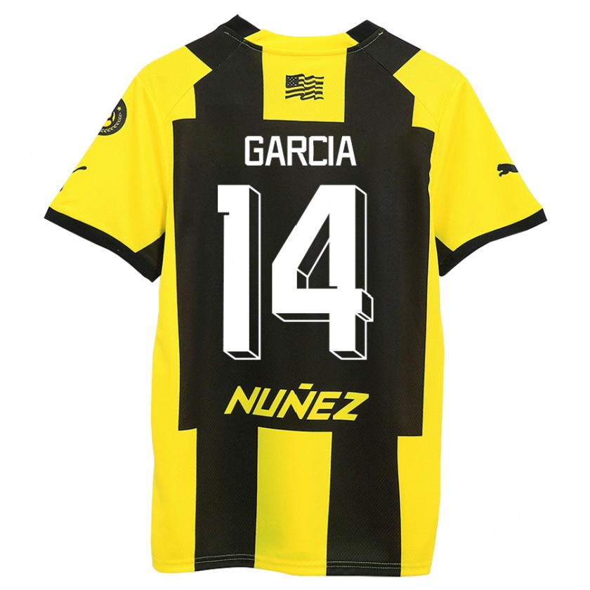 Kandiny Gyermek Damián García #14 Sárga Fekete Hazai Jersey 2023/24 Mez Póló Ing